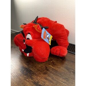 Toy Factory Red Devil Bulldog Plush 18" Carnival Prize Spiked Collar Dog Stuffed